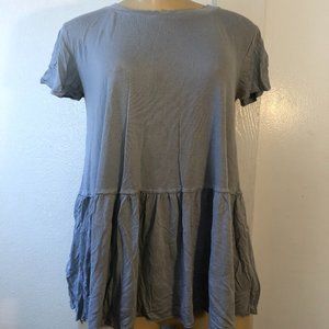 Truly Madly Deeply Blue/Grey Peplum T-Shirt